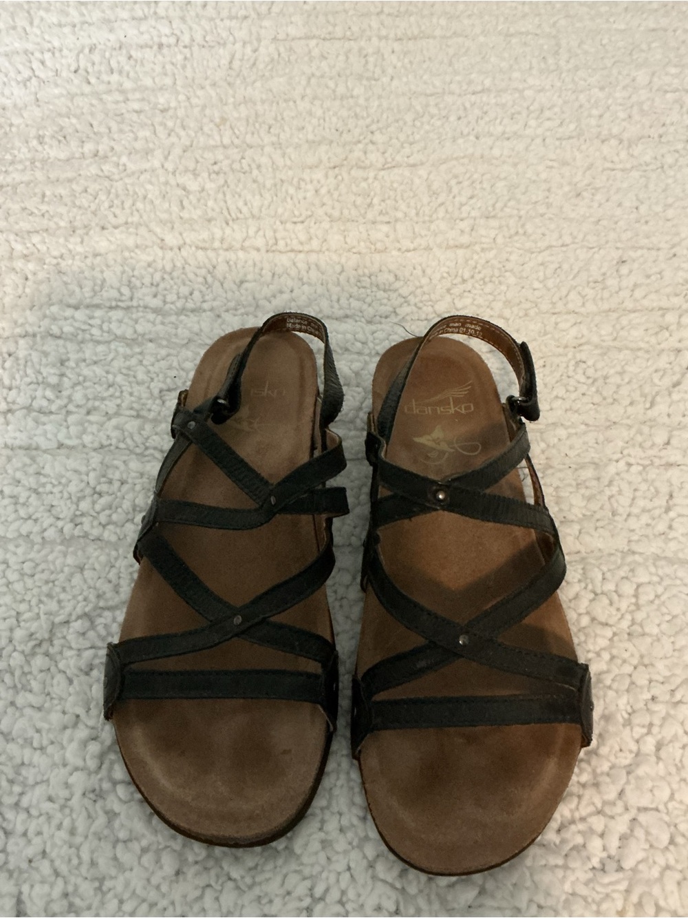 Dansko Black Strappy Women’s Leather Sandals